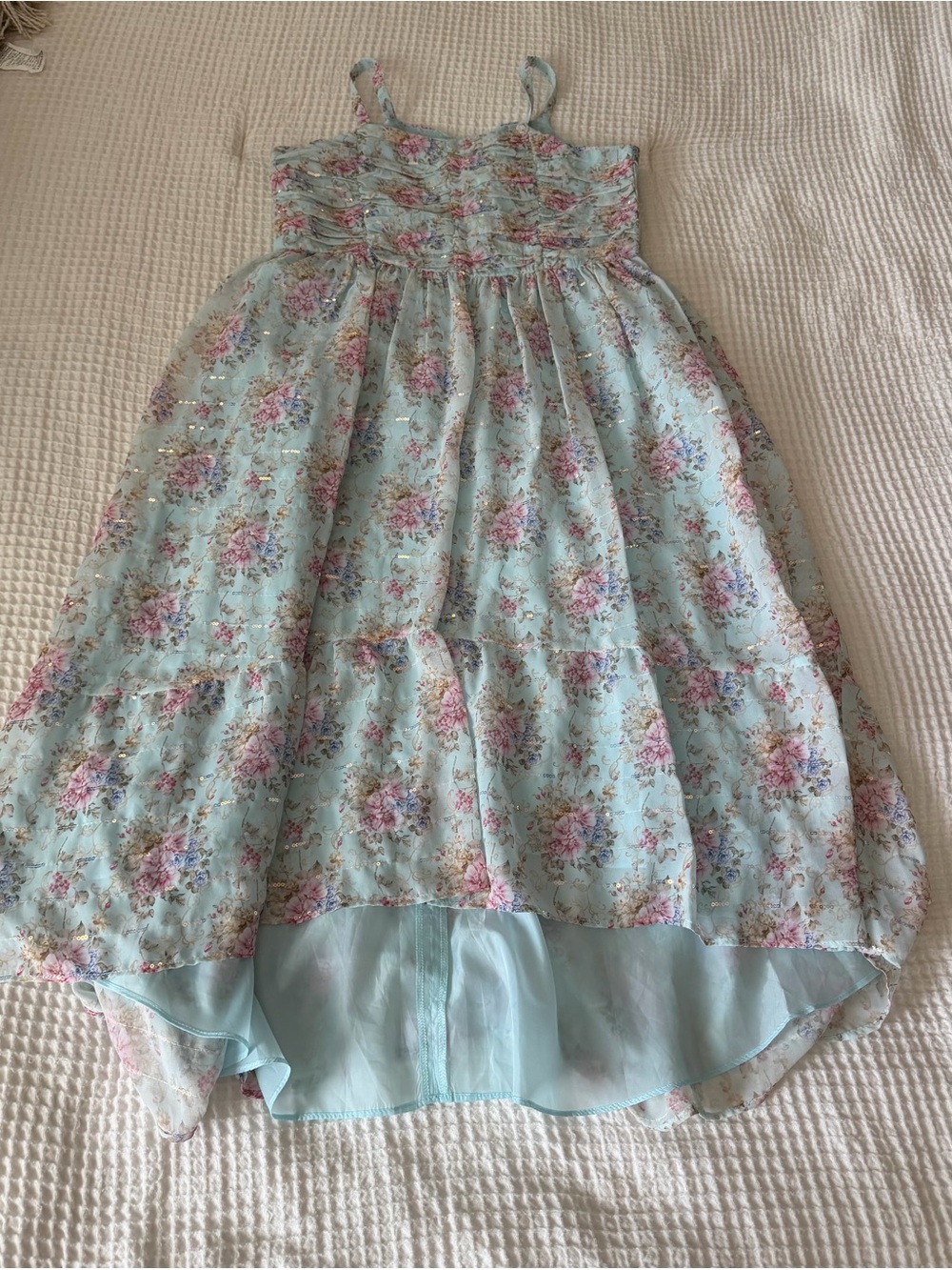 Pampolina Light Blue Floral High-Low Sundress